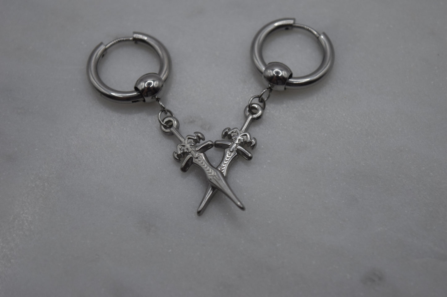 Boucle d'oreille Épée Argent